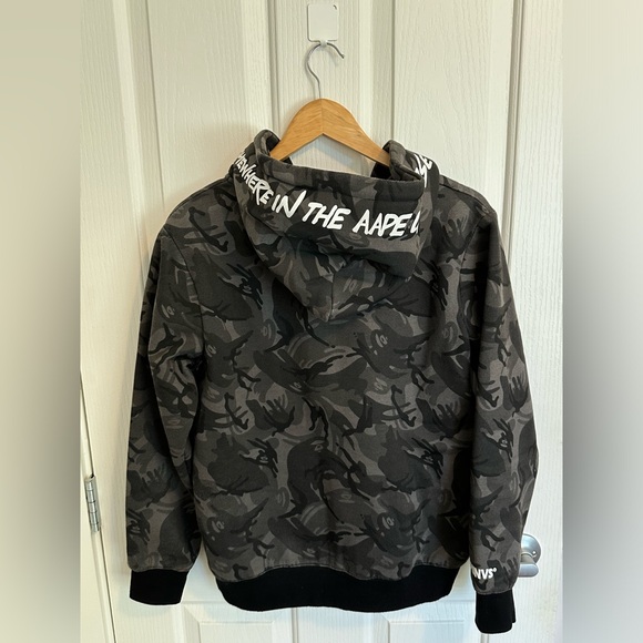 A Bathing Ape AAPE Zipped Hoodie in Grey Camouflage Color - Picture 6 of 8